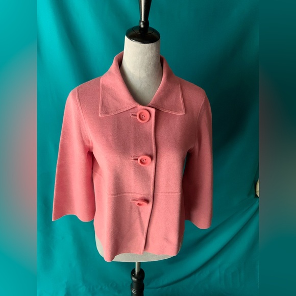 BELFORD WOMEN’S sized MEDIUM CARDIGAN PINK 100% PIMA COTTON, EUC - Picture 1 of 5